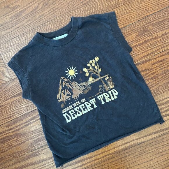 Joshua Tree CA Baby Tee Capped Sleeves Desert Trip Size XS Mock Neck Gorpcore - Picture 3 of 9